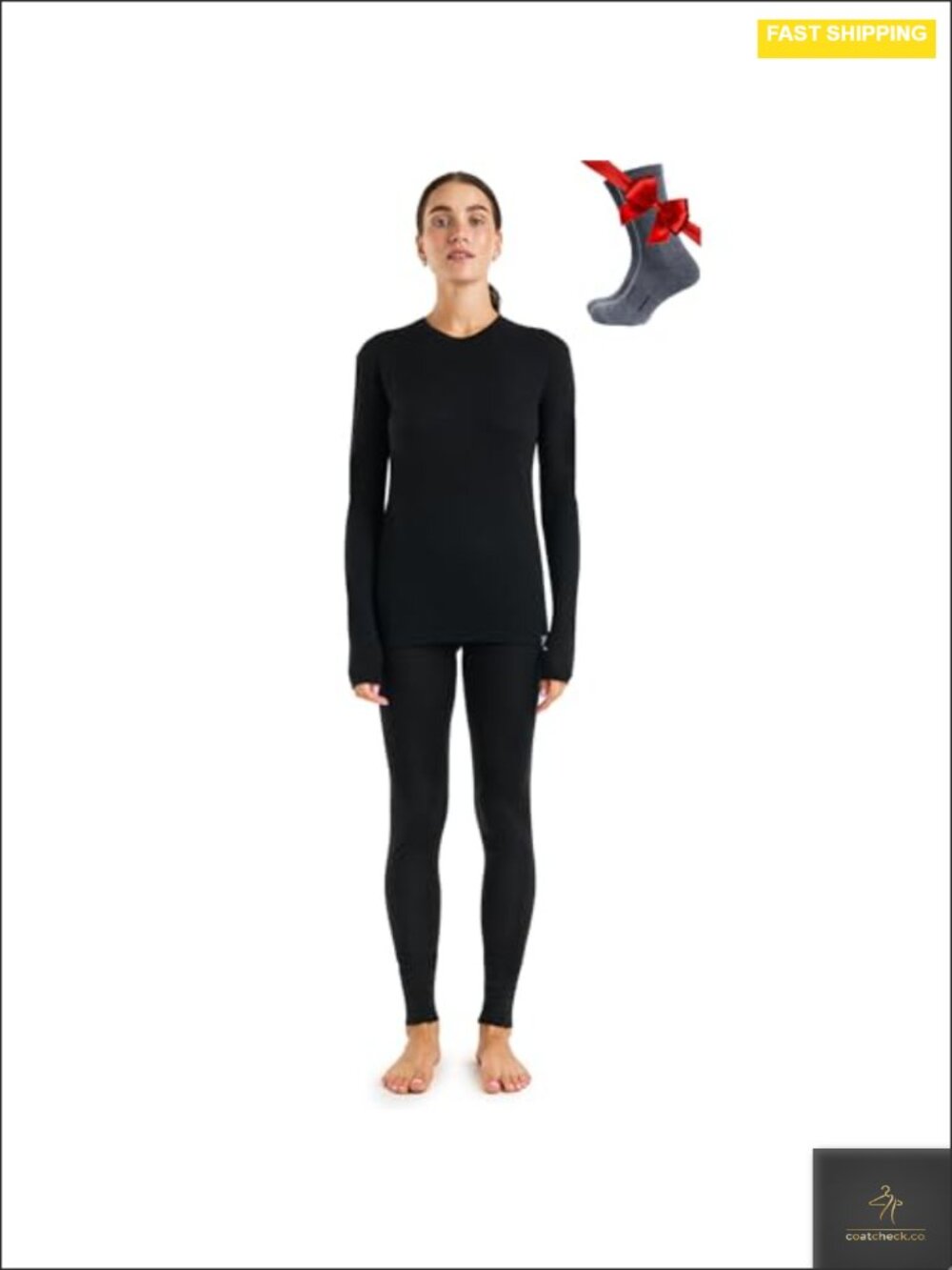 100% Merino Wool Thermal Base Layer Women Set Top Bottom